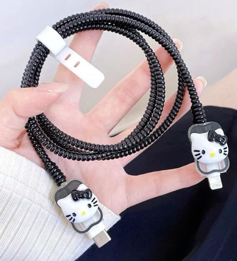 Kuromi Black Charger Silicon Apple IPhone Charger Case | Lightning Charger/Cable Protector Cover for iPhone Charger