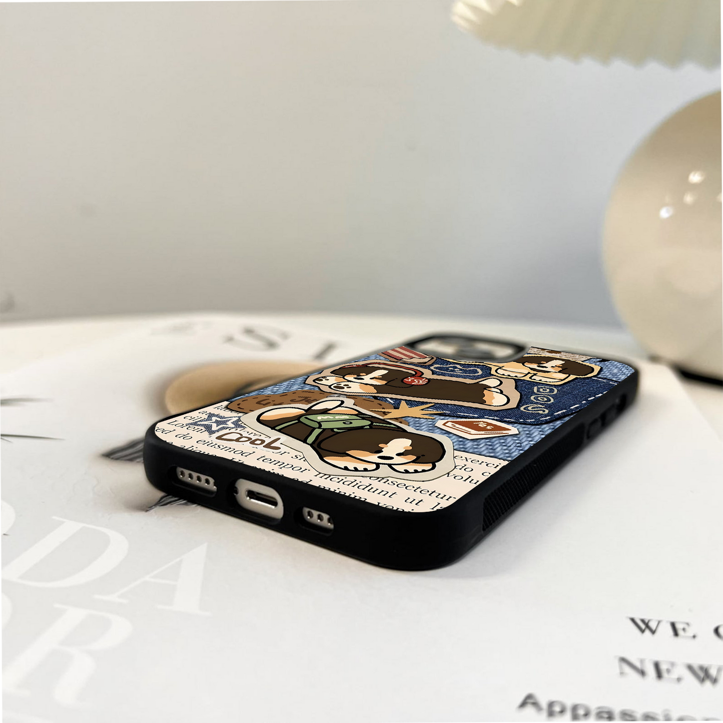 Puppy Sticker Parade Glass Case