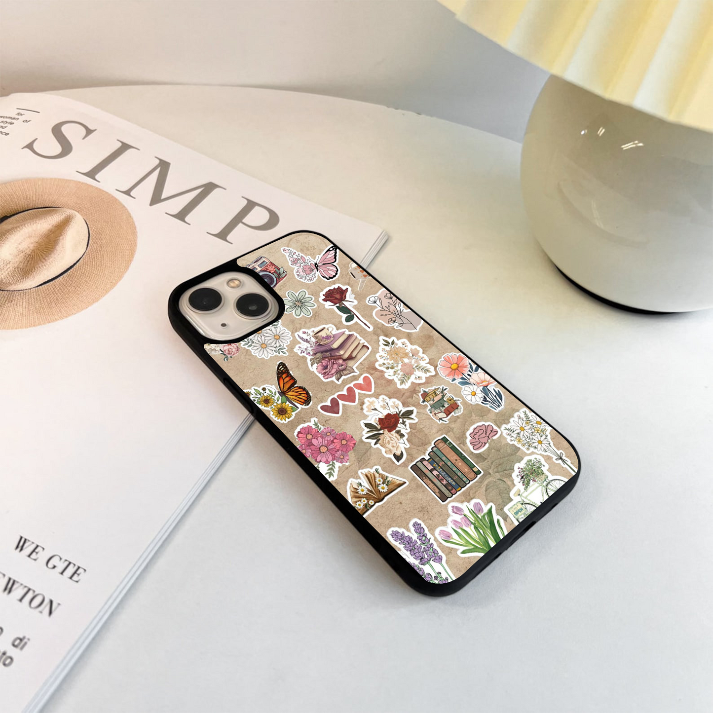 Bookish Floral Vibes Glass Case