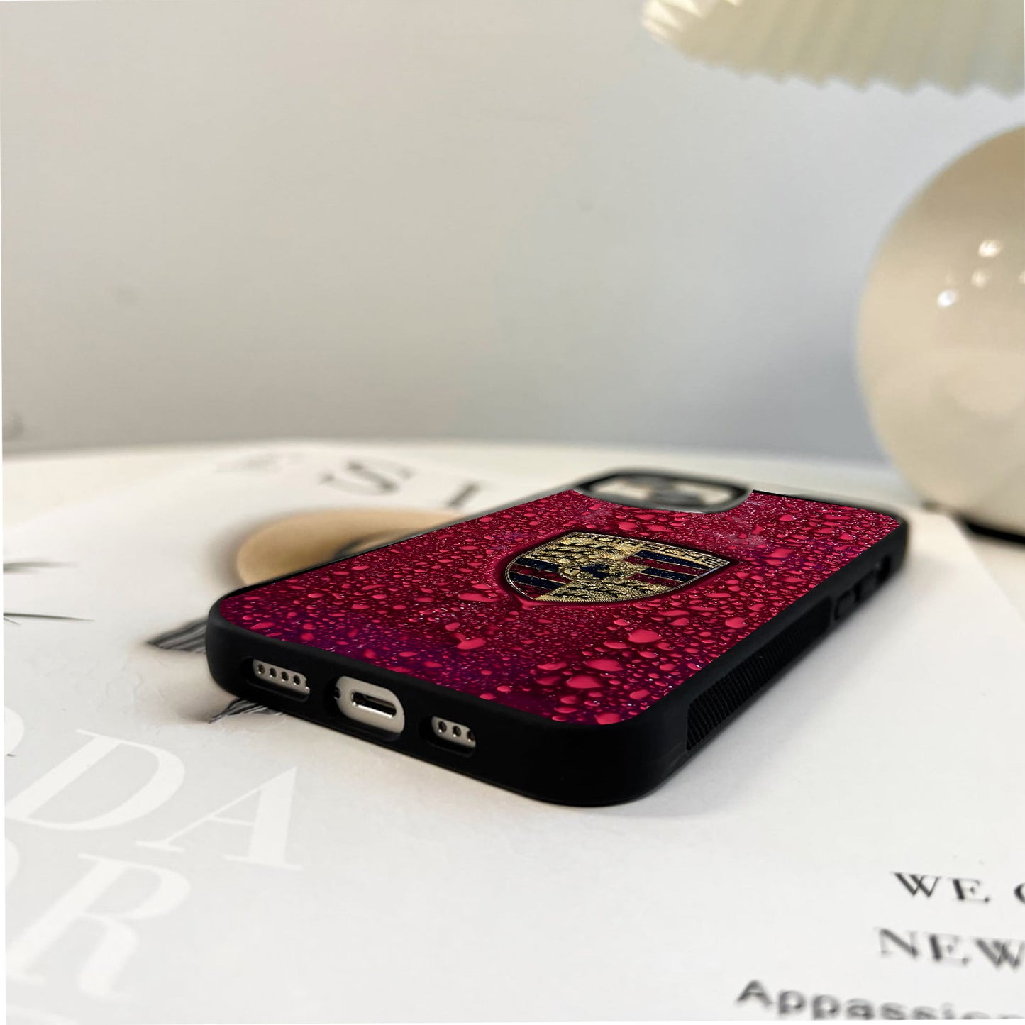 Porsche Crimson Rain Glass Case