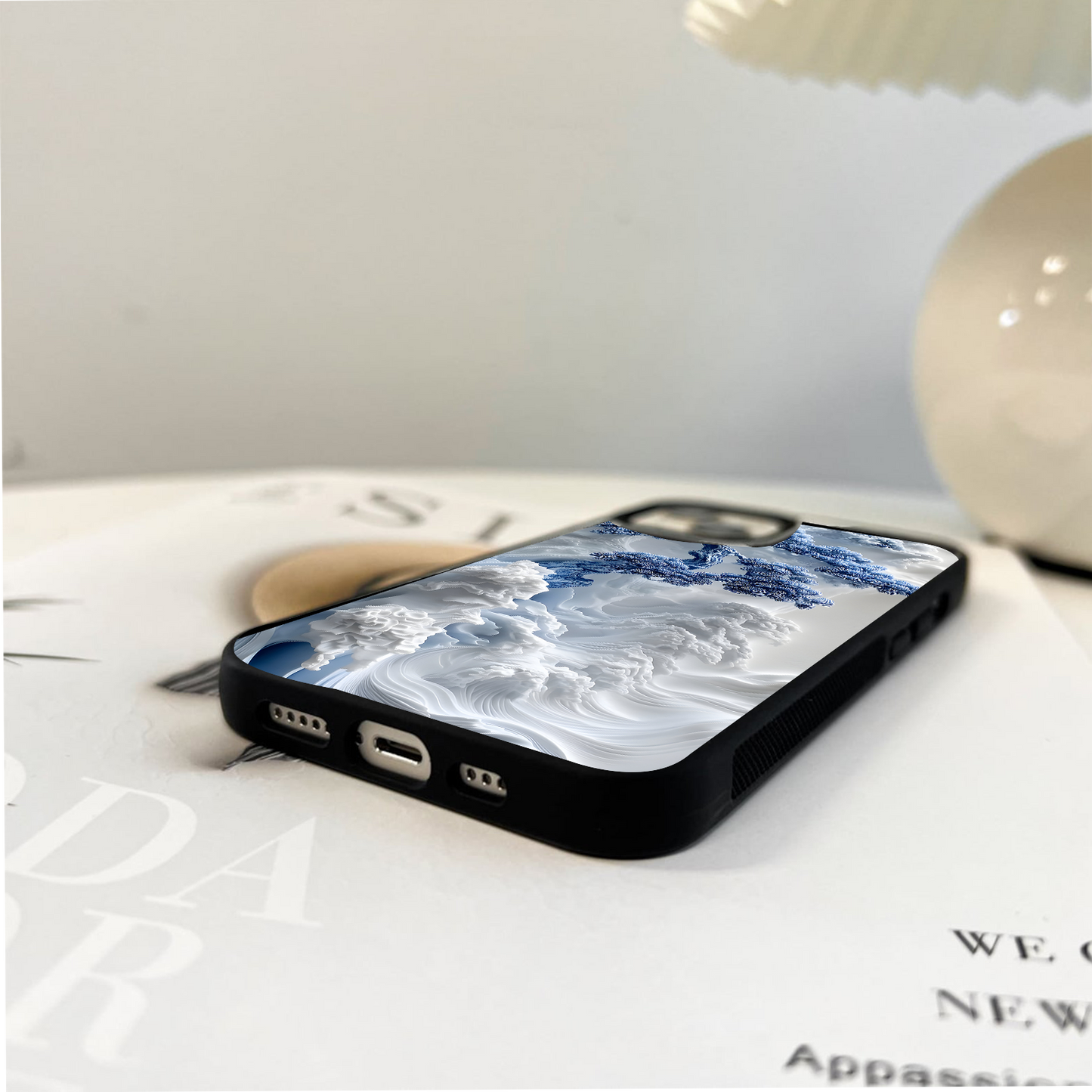 Frozen Pine Waves Glass Case