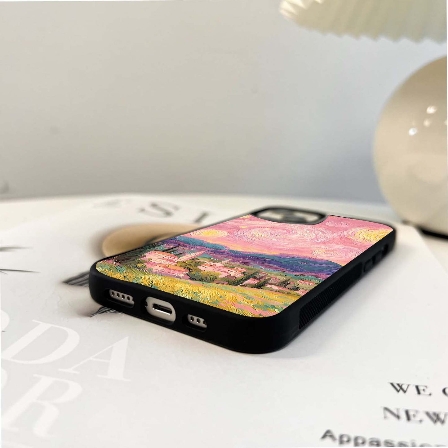 Pastel Starry Village Glass Case