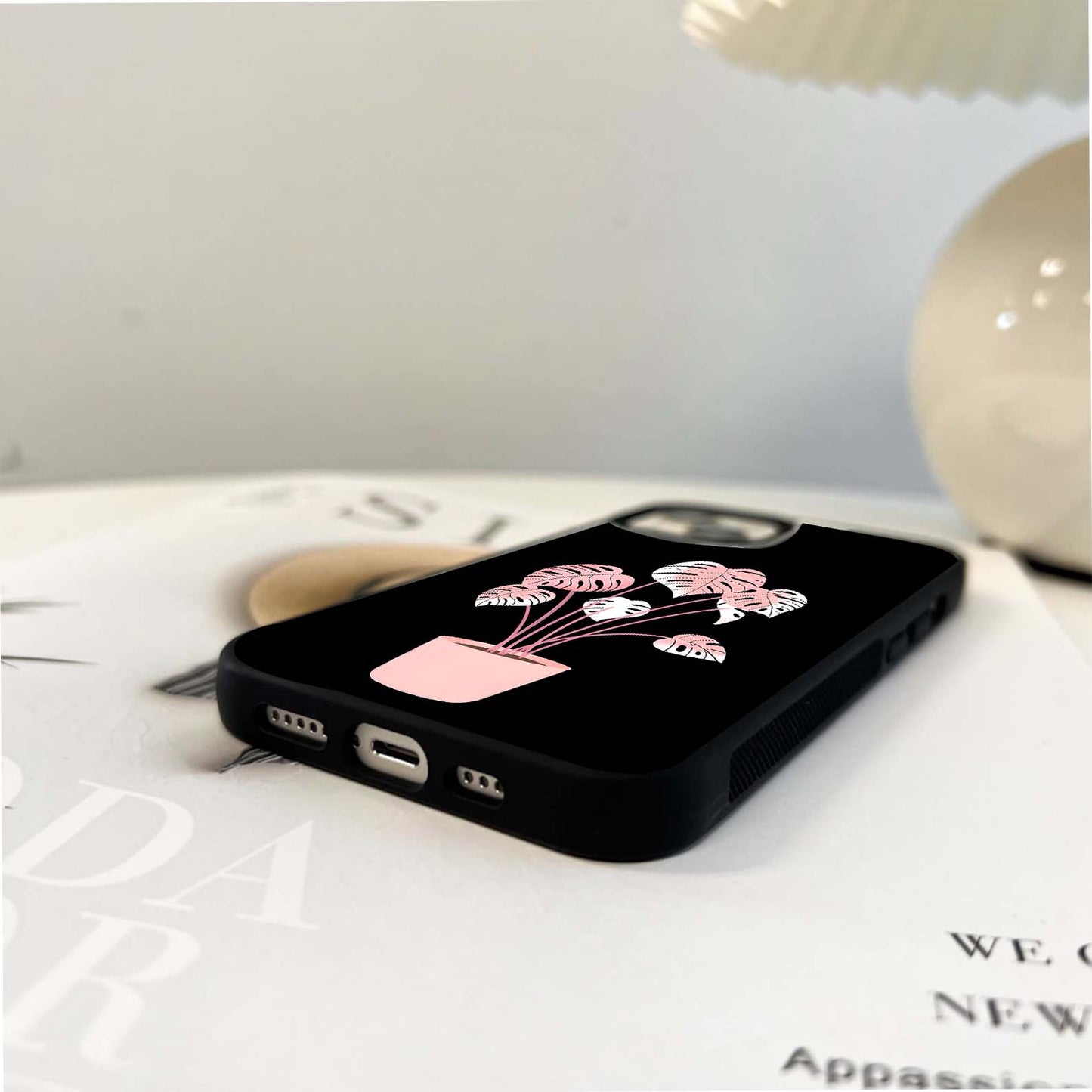 Pink Blush Monstera Glass Case