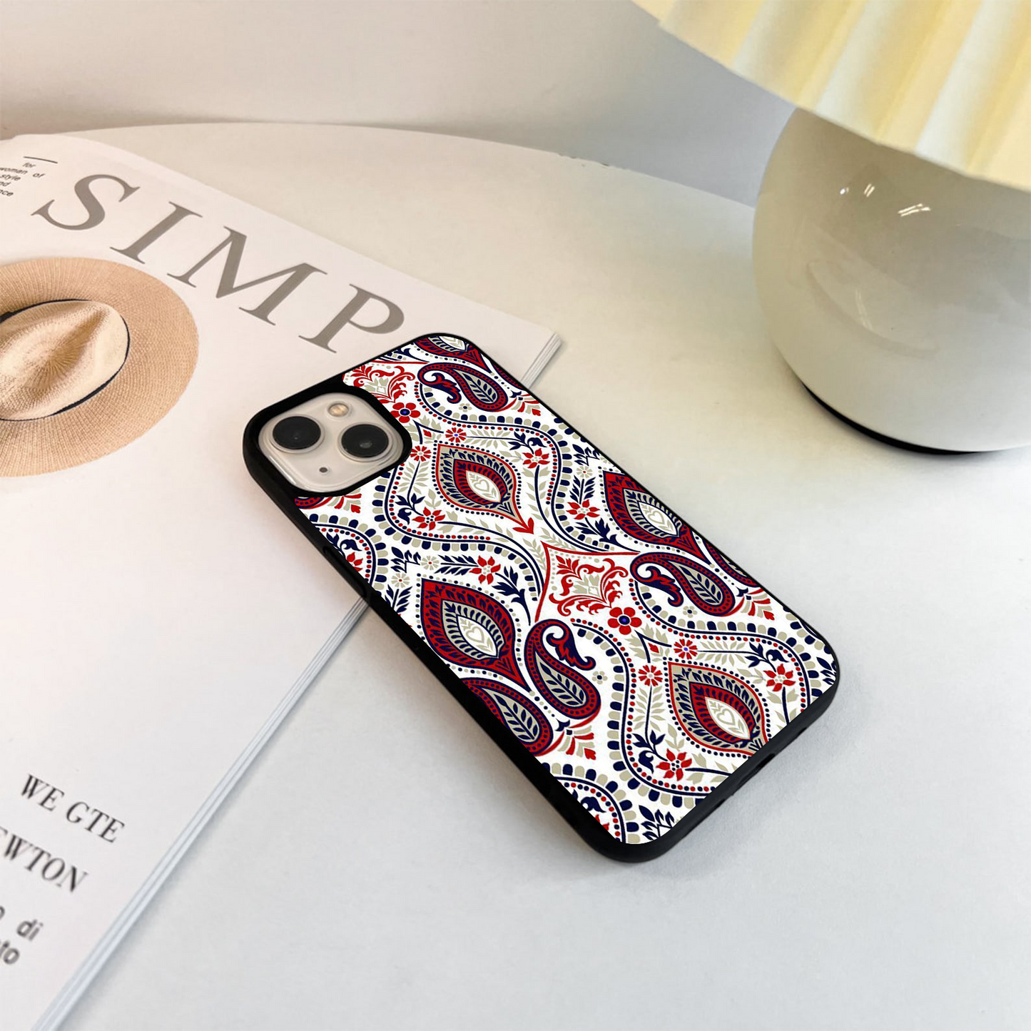 Vintage Paisley Charm Glass Case