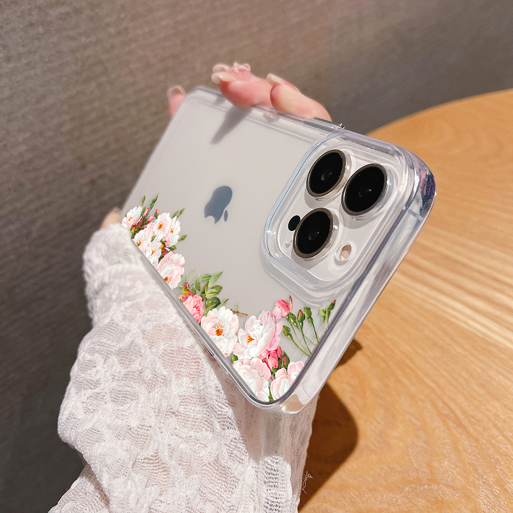 Elegant Rose Edge Clear Silicon Cover