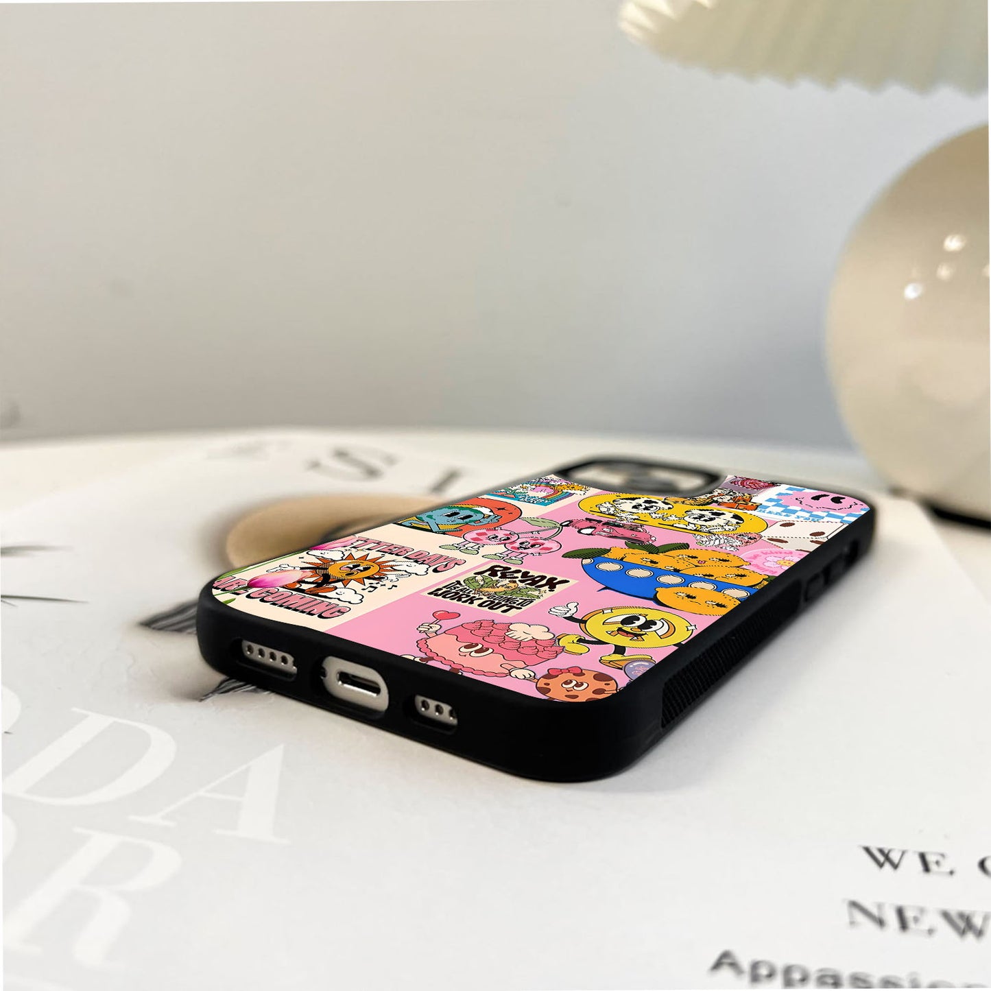 Assorted Stickers Glass Case