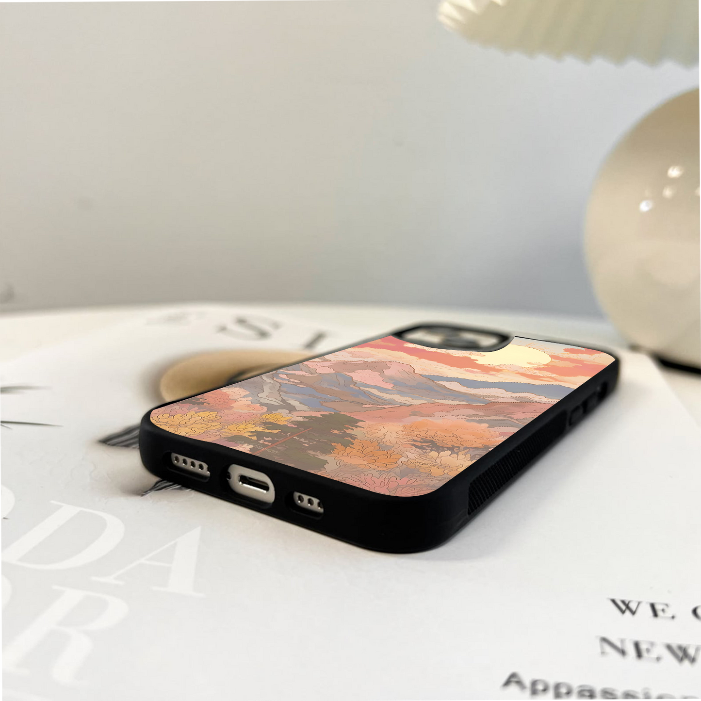 Japanic Mountains Glass Case