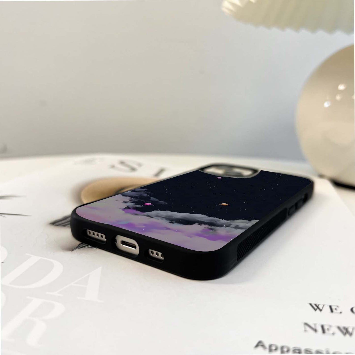 Planets in Night Sky Glass Case