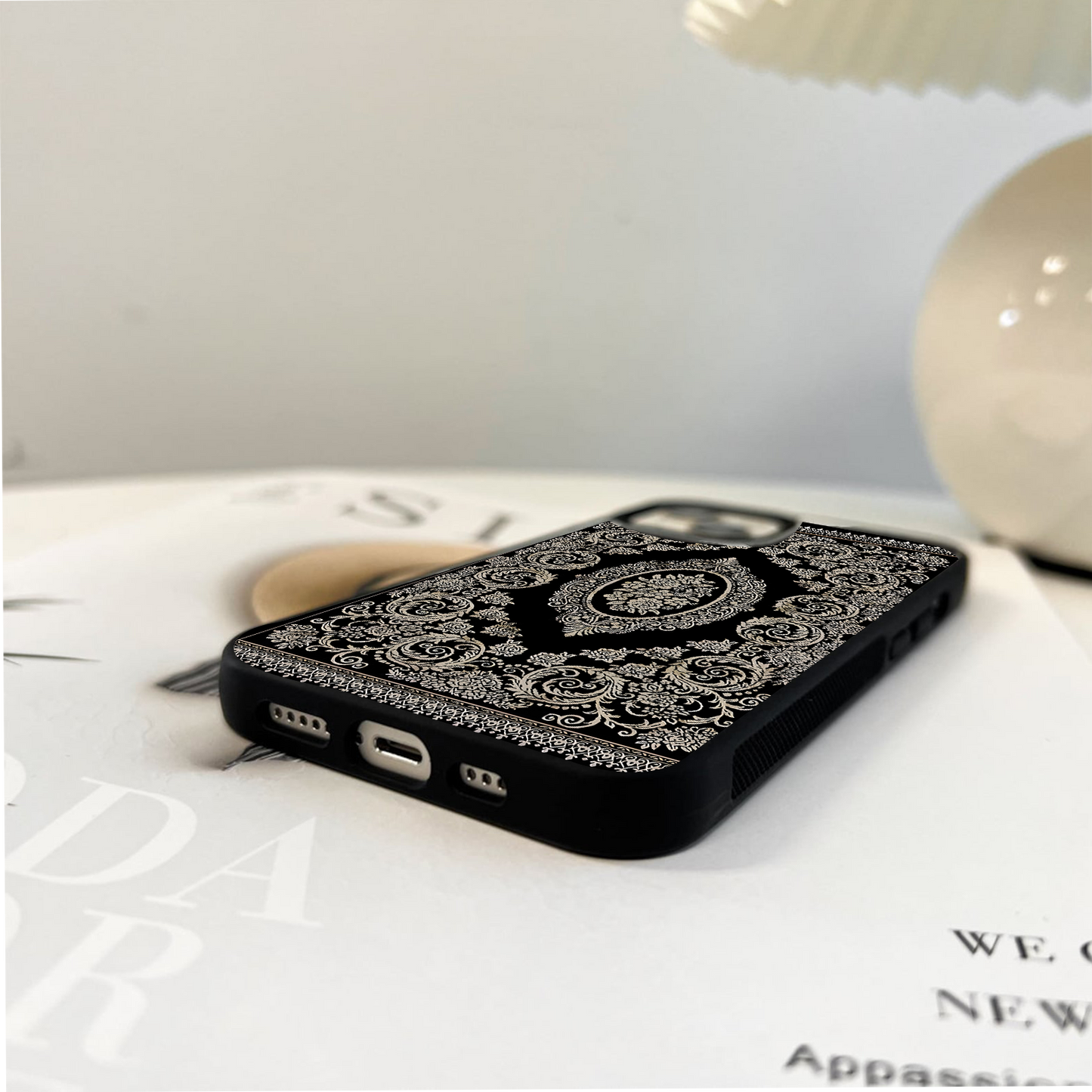 Noir Bloom Elegance Glass Case