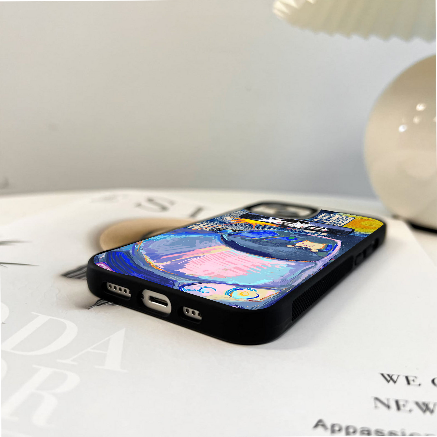 Cat With Car Glass Case