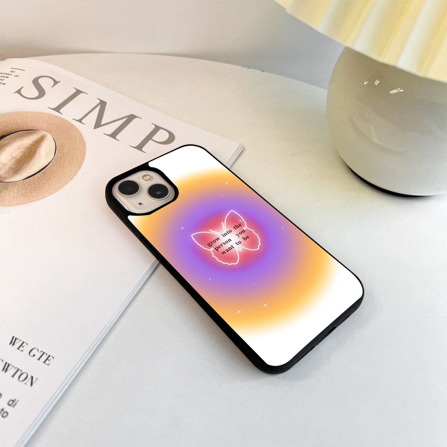 Butterfly Growth Aura Glass Case