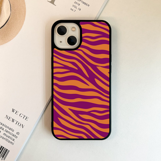 Colorful Zebra Pattern Glass Case