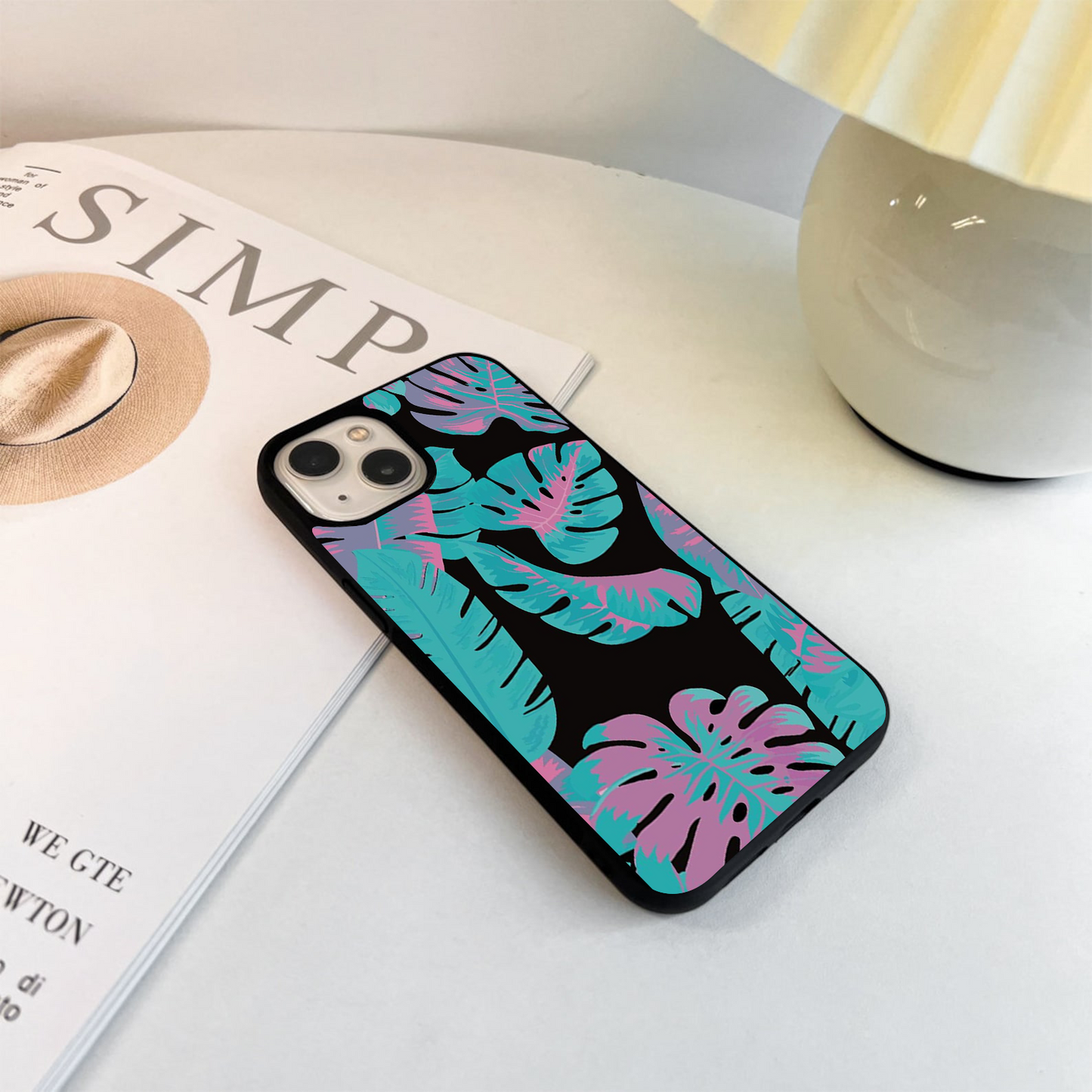 Neon Tropical Vibes Glass Case