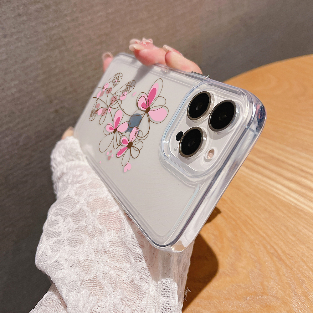 Blossom Line Art Clear Silicon Cover
