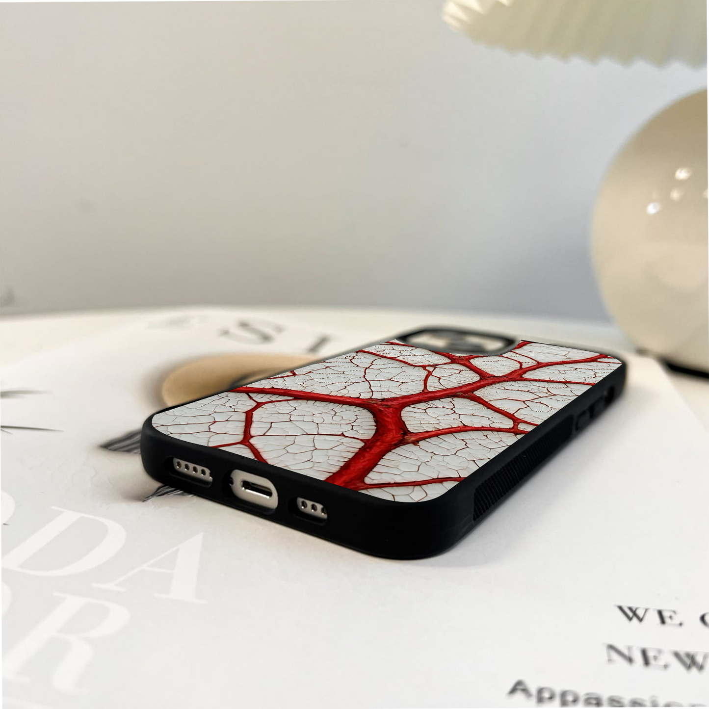 Crimson Root Web Glass Case