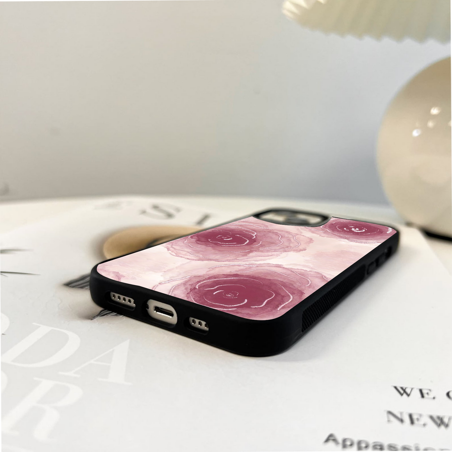 Pink Petal Drift Glass Case