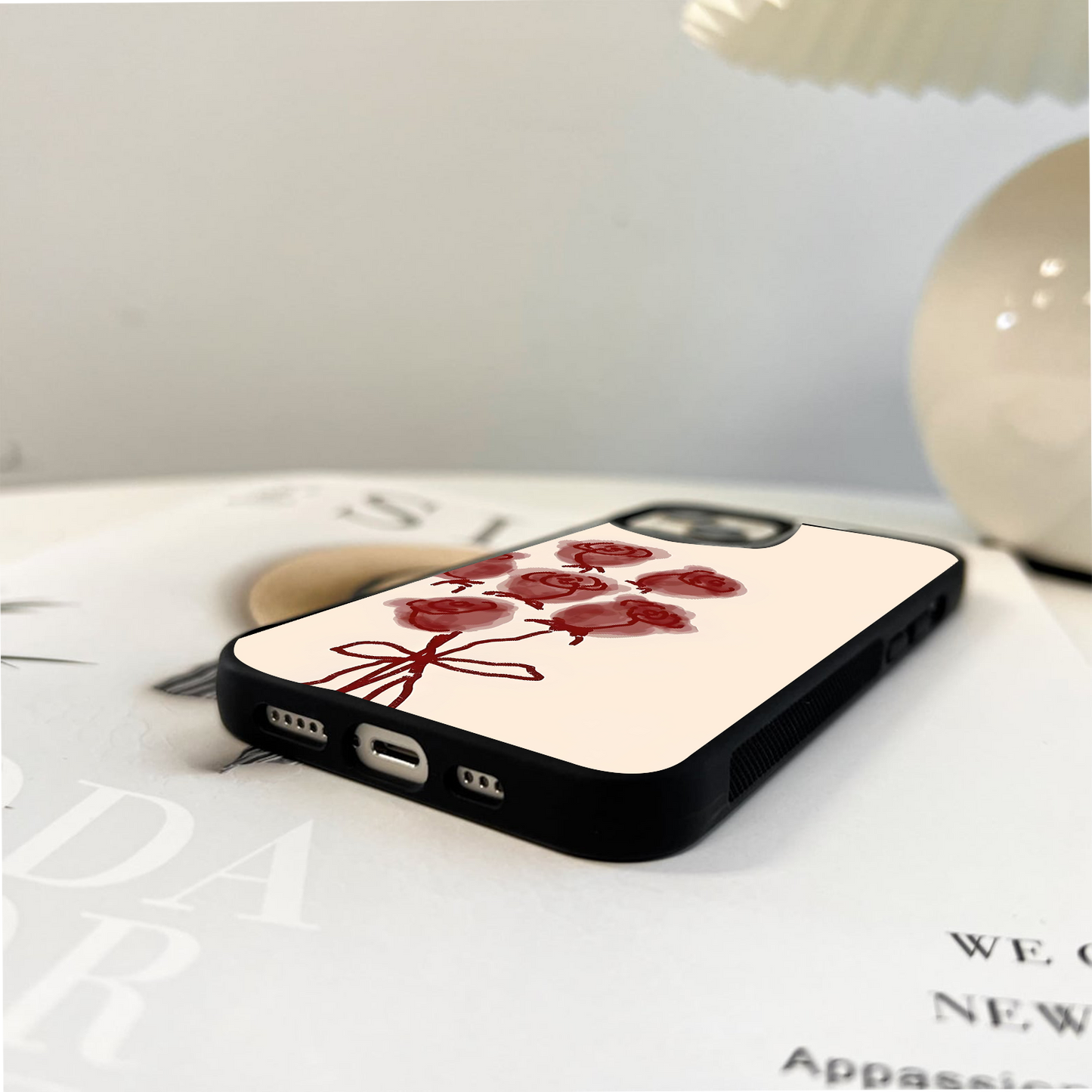 Rose Line Love Glass Case