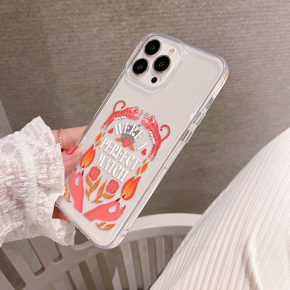 We Are A Perfect Match Clear Silicon Cover