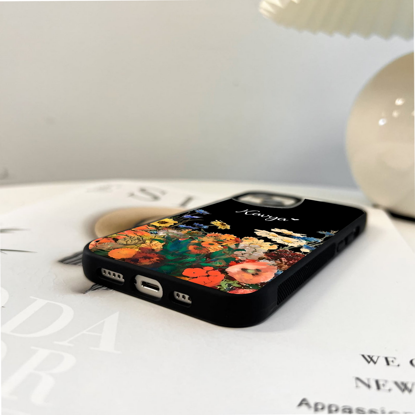 Garden Petal Peace With Custom Name Glass Case