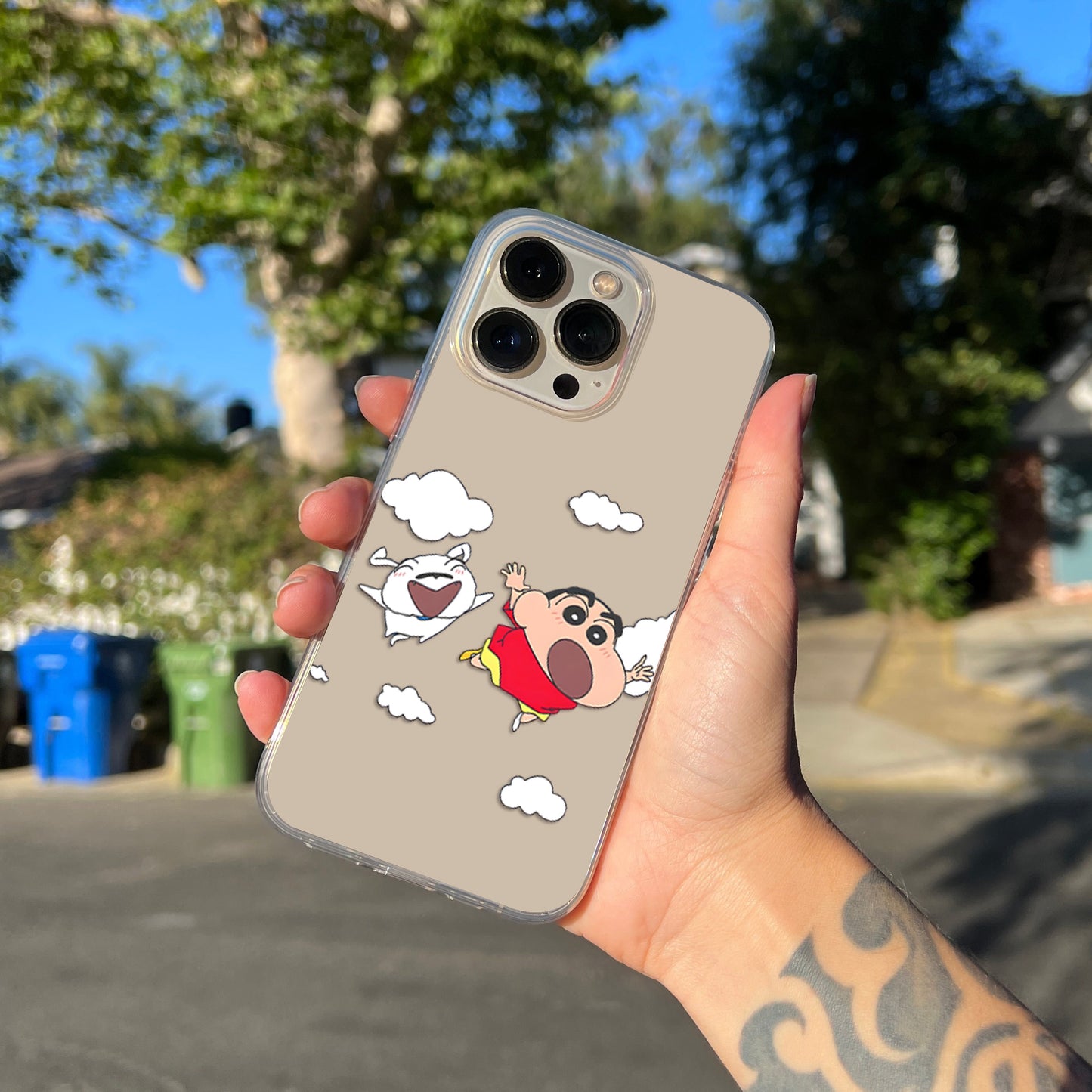 Shinchan Flying Clear Silicon Cover