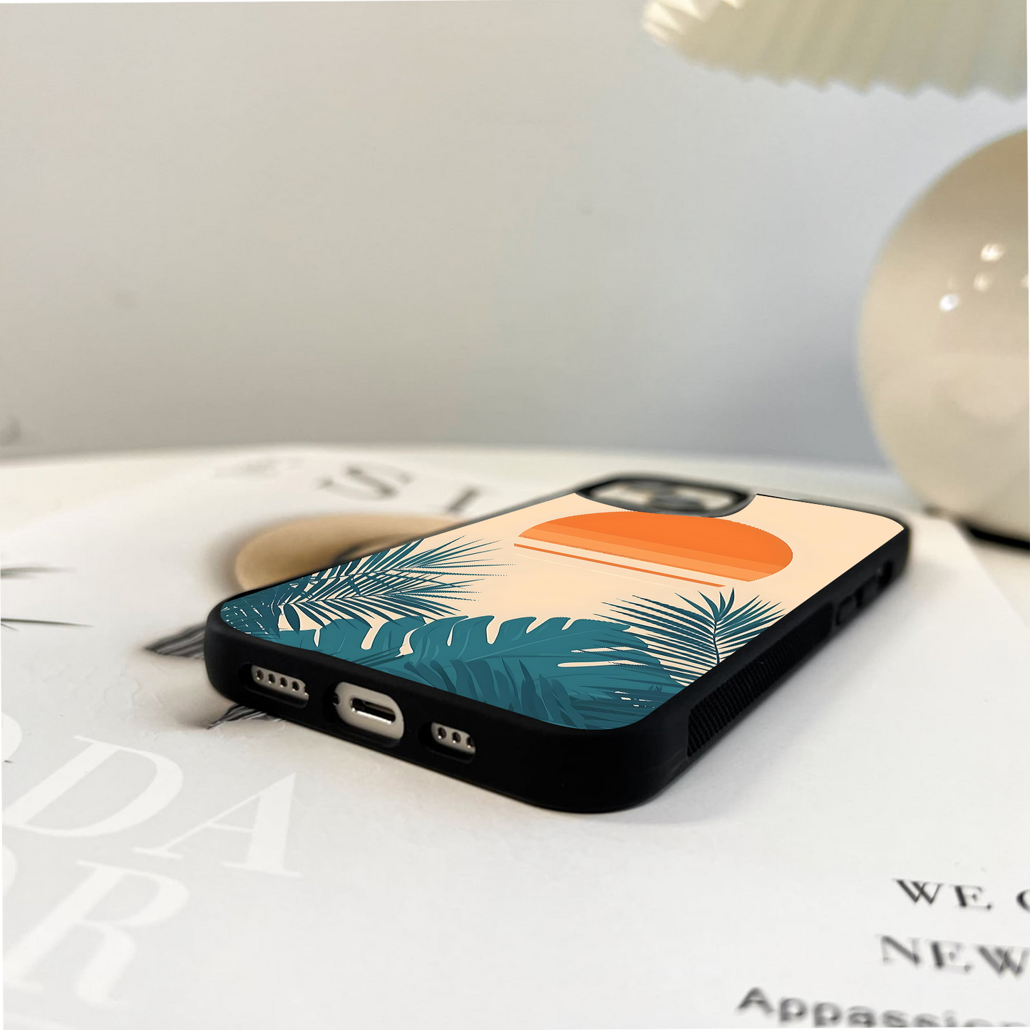 Golden Tropic Sunset Glass Case