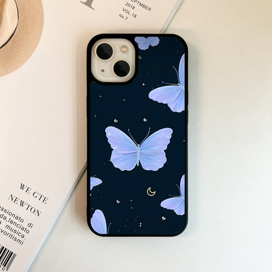 Butterfly With Stars Pattern Glass Case