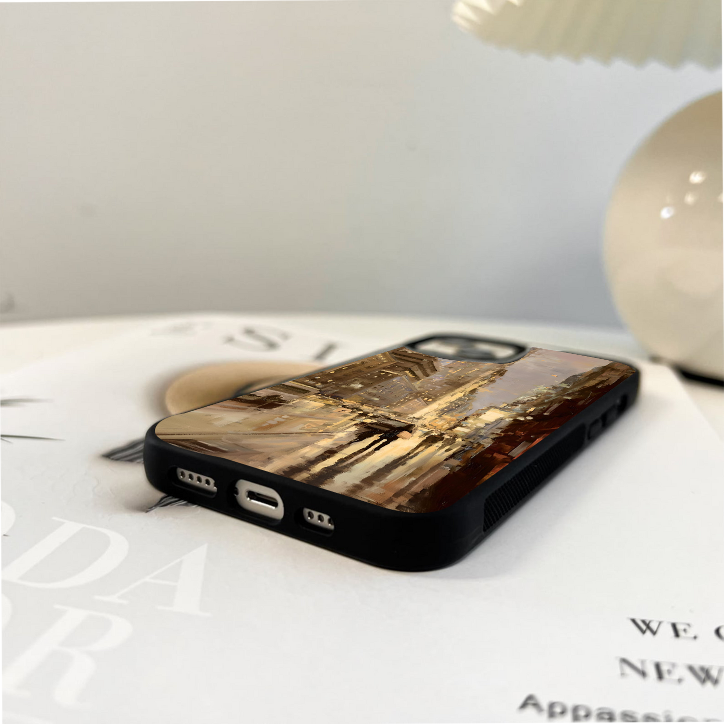 Rainy City Lights Glass Case