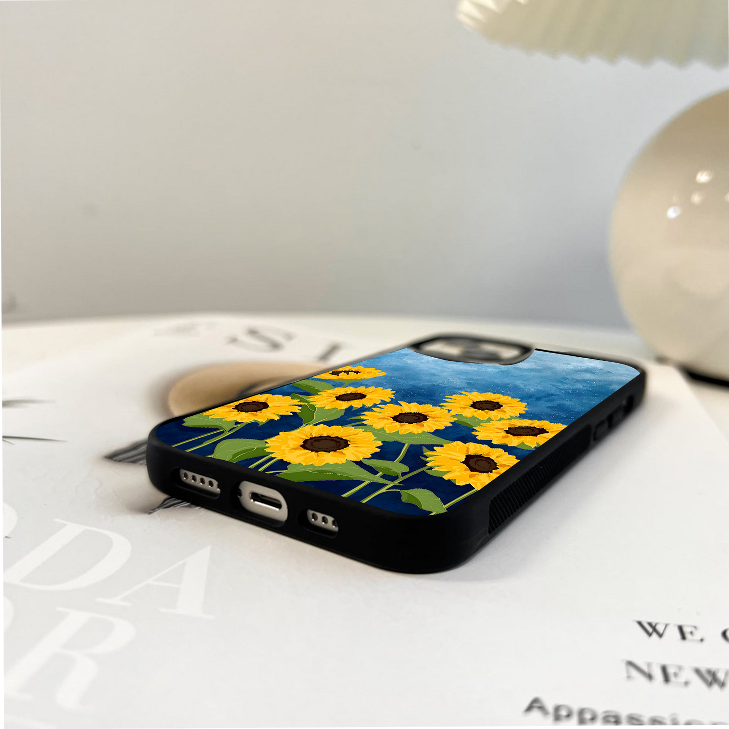 Golden Sunny Bloom Glass Case