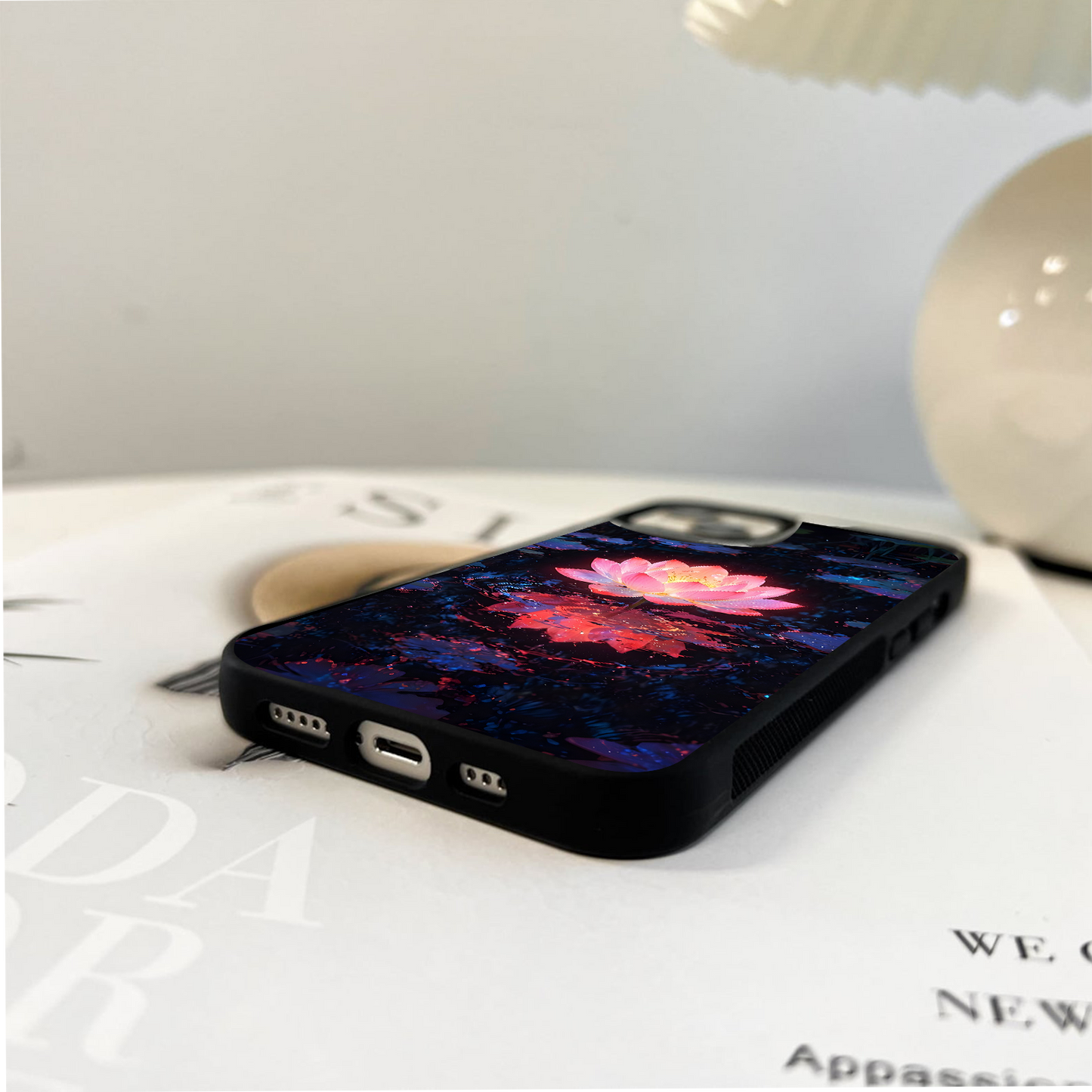 Luminous Lotus Glow Glass Case