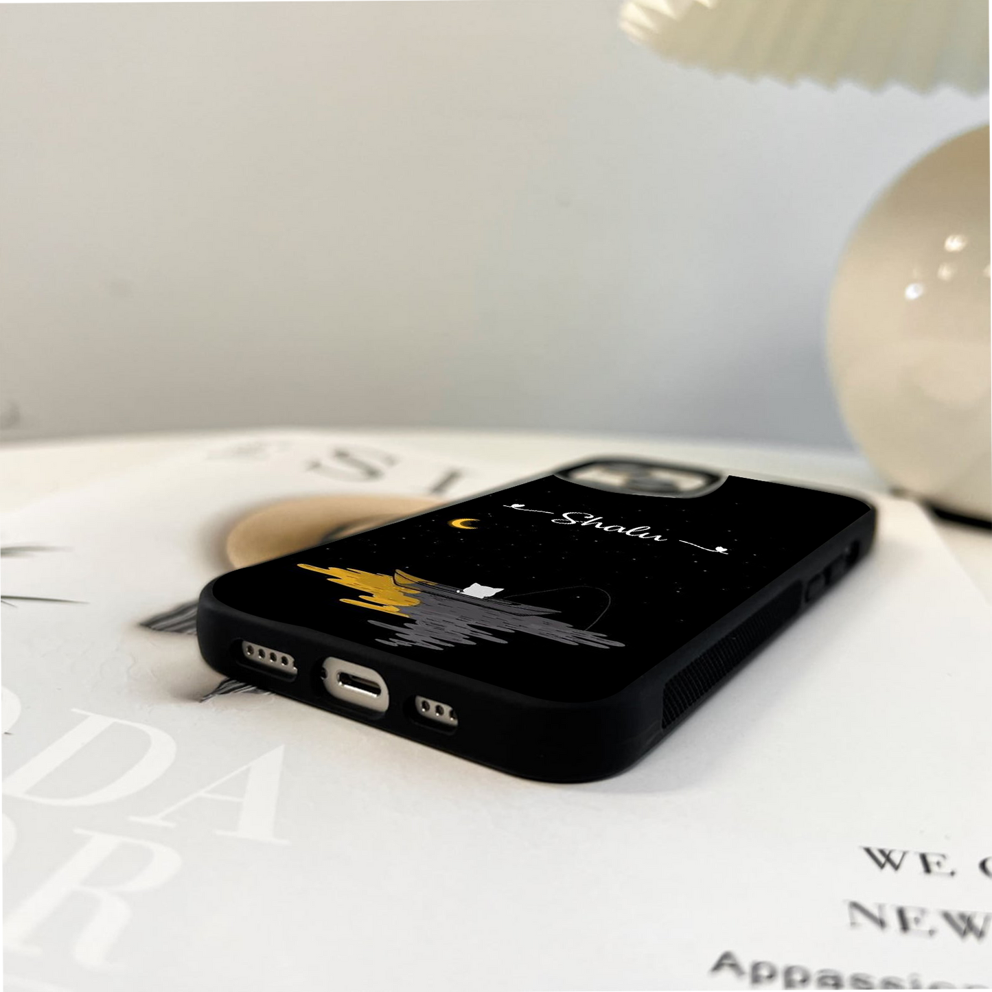 Silent Night Row With Custom Name Glass Case