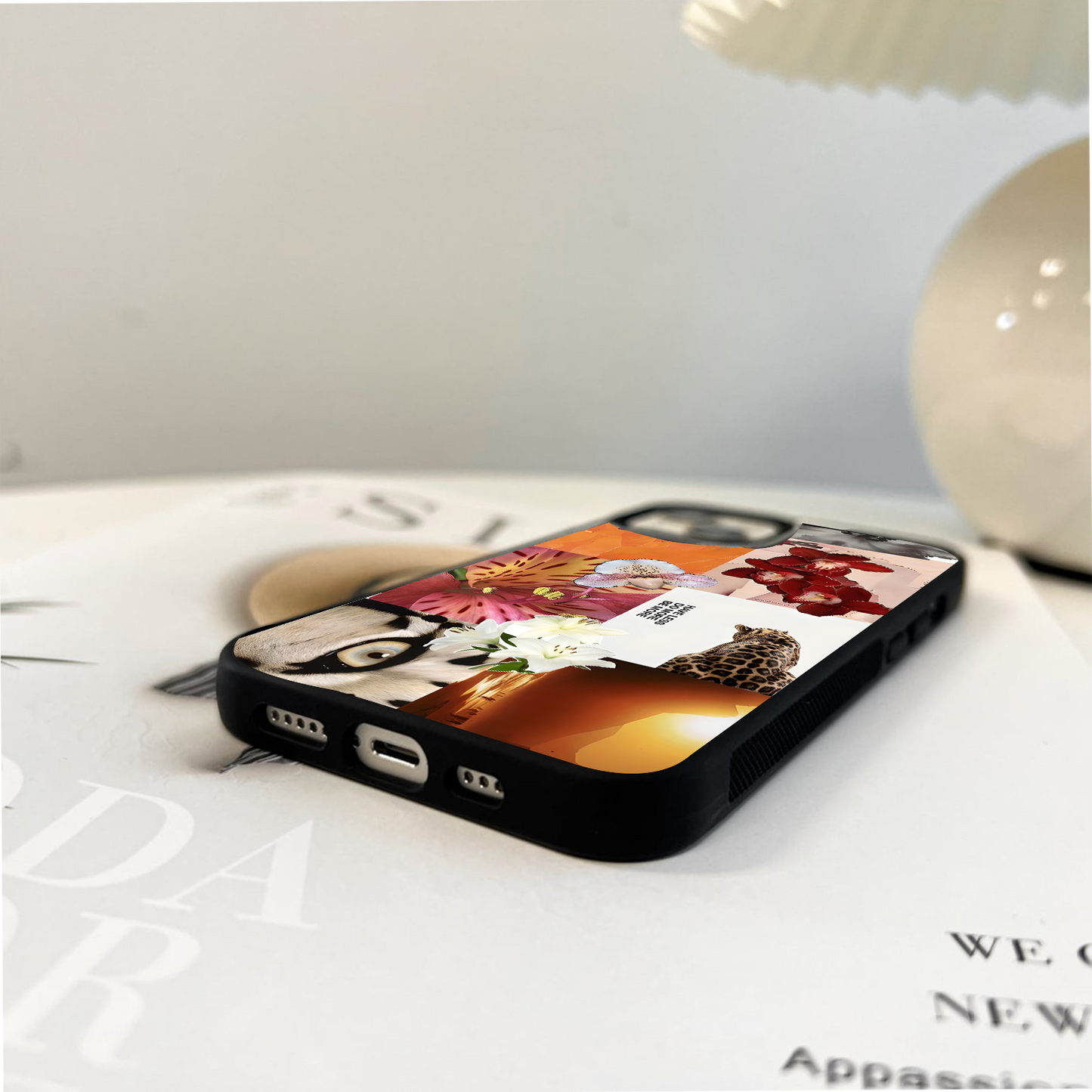 Wildflower Texture Collage Glass Case