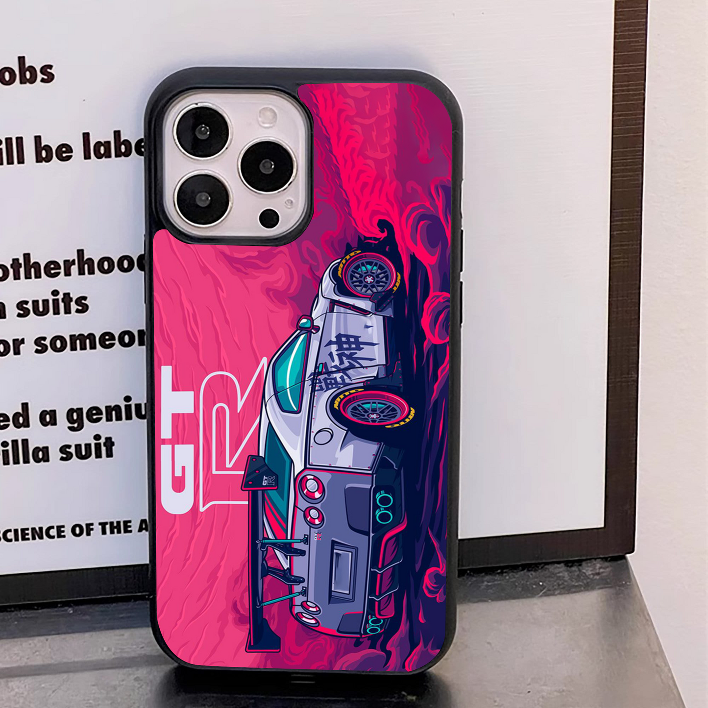 GT- R Car Pattern Glass Case