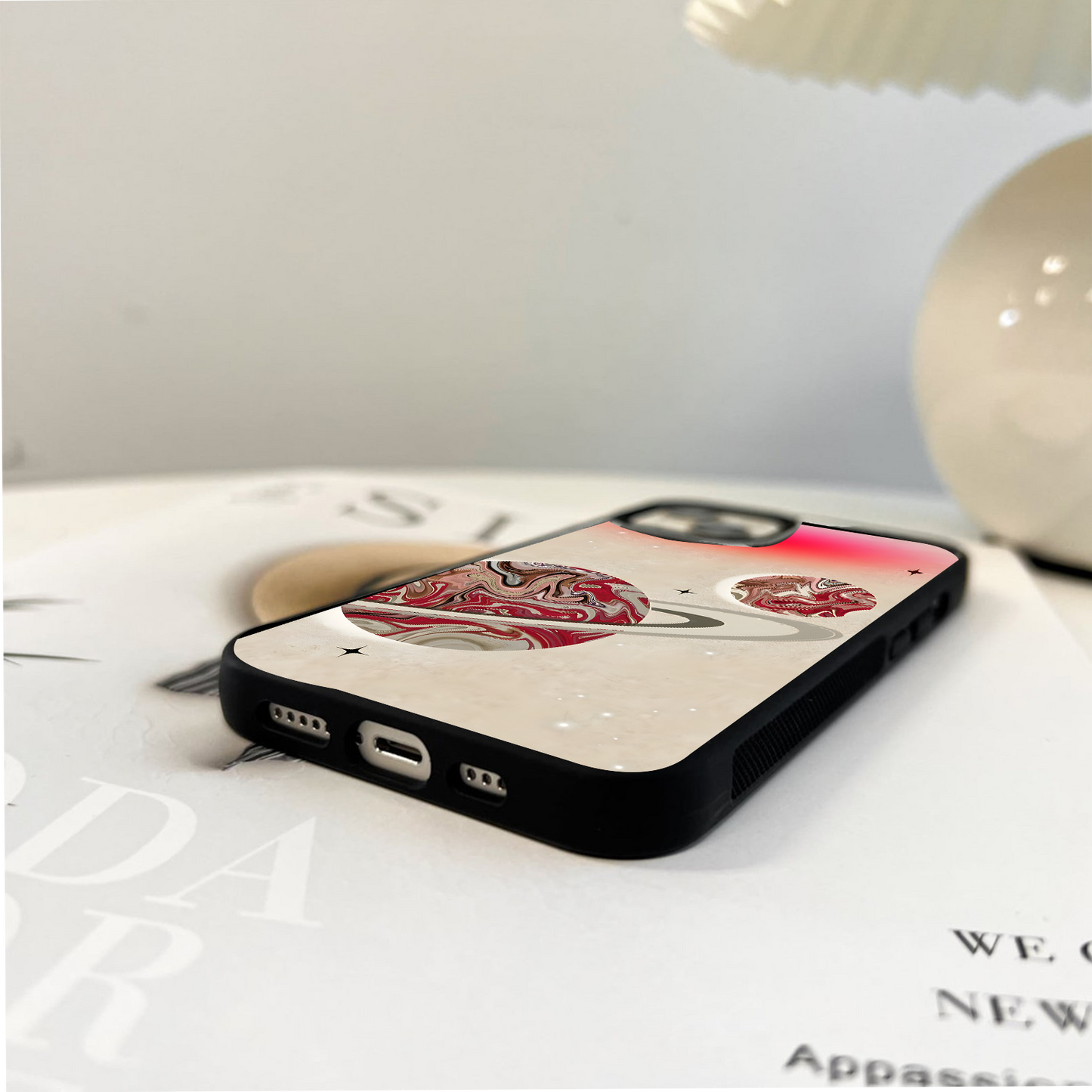 Saturn Blush Aura Glass Case