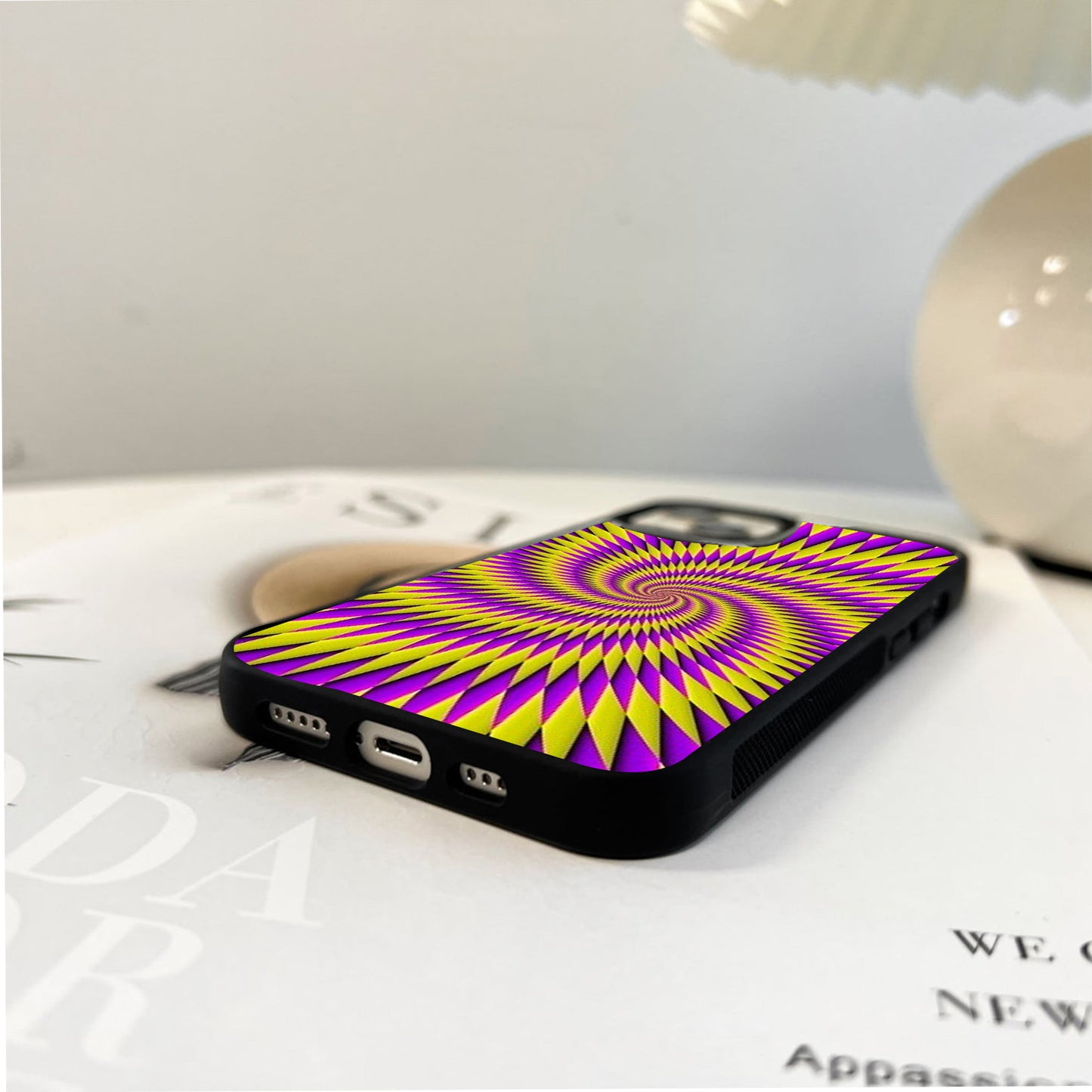 Purple Yellow Hypnosis Glass Case