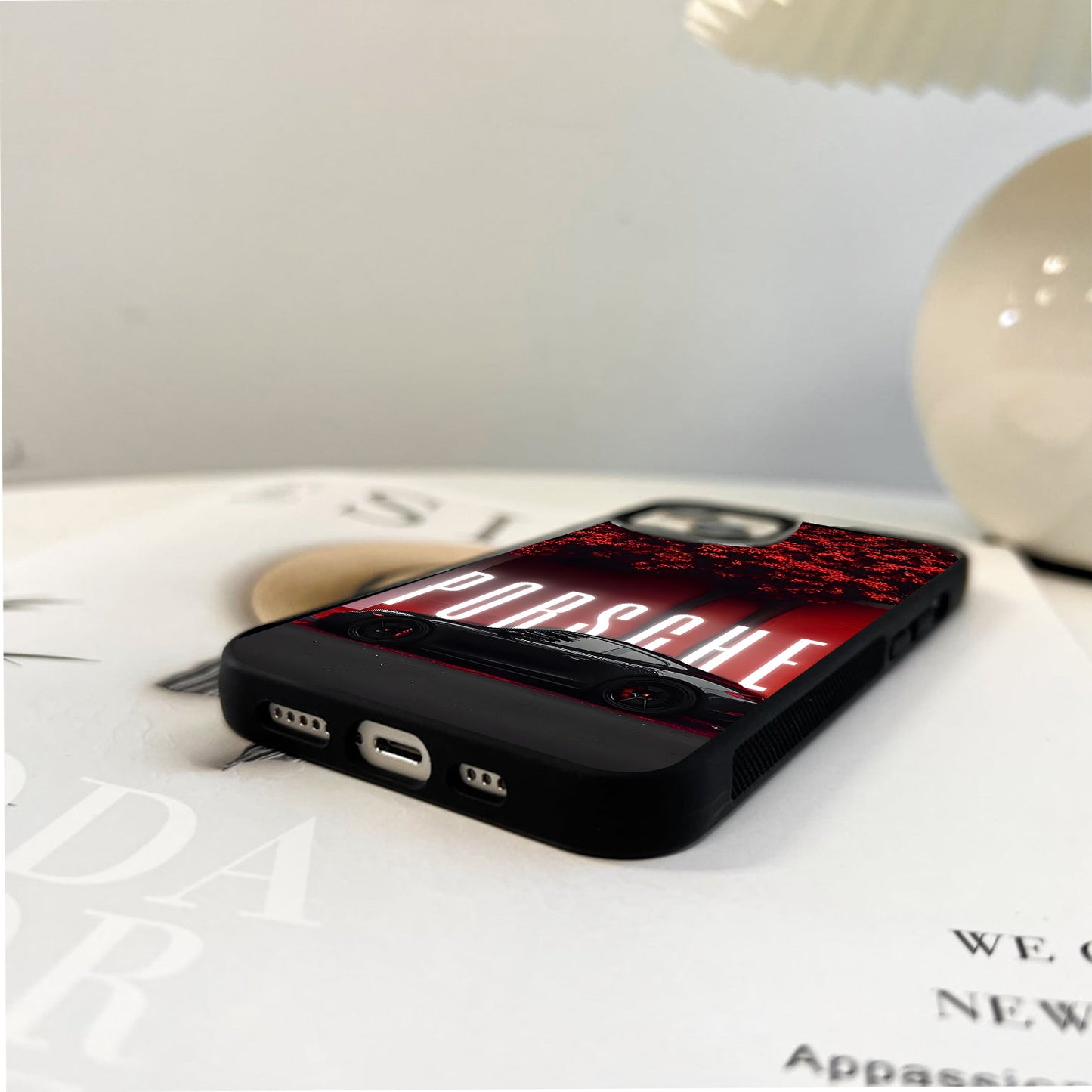 Porsche Midnight Crimson Drive Glass Case