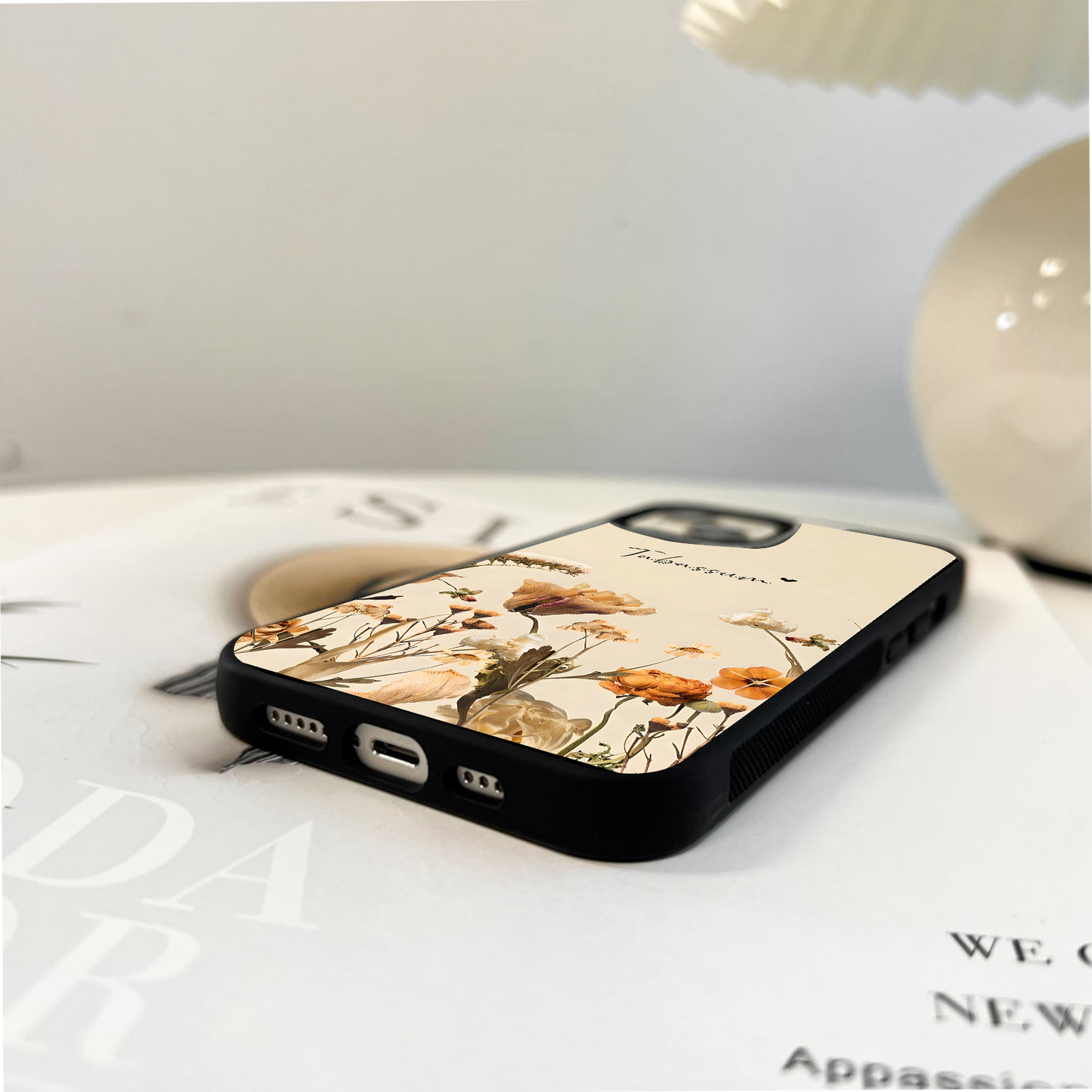 Vintage Petal Love With Custom Name Glass Case