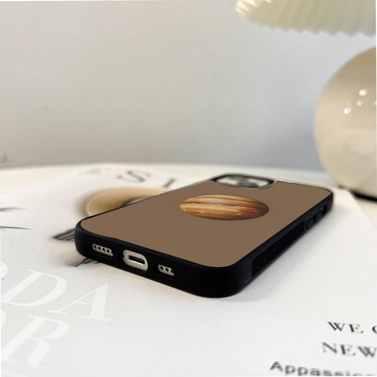 Wooden Jupiter Swirl Glass Case