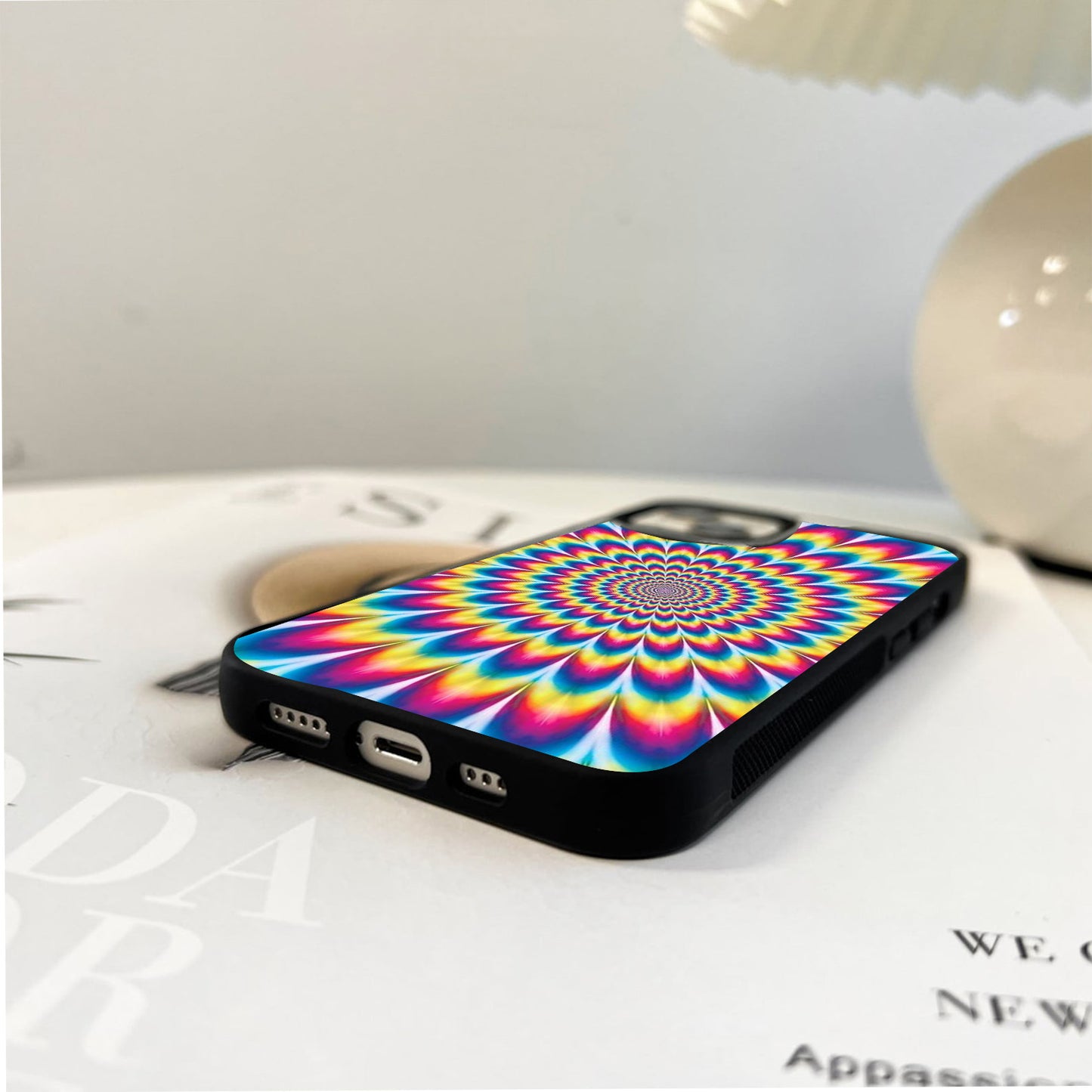 Rainbow Flower Hypnosis Glass Case