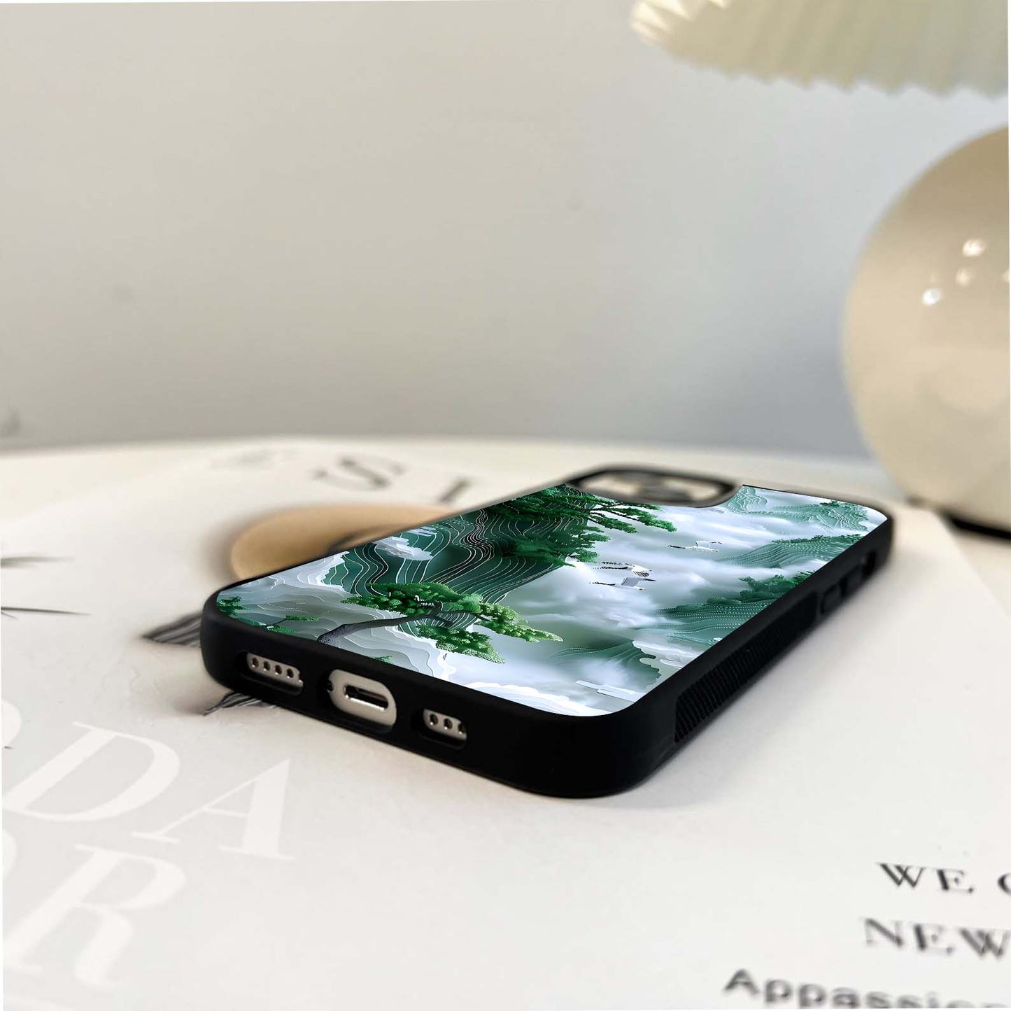 Emerald Crane Ascent Glass Case