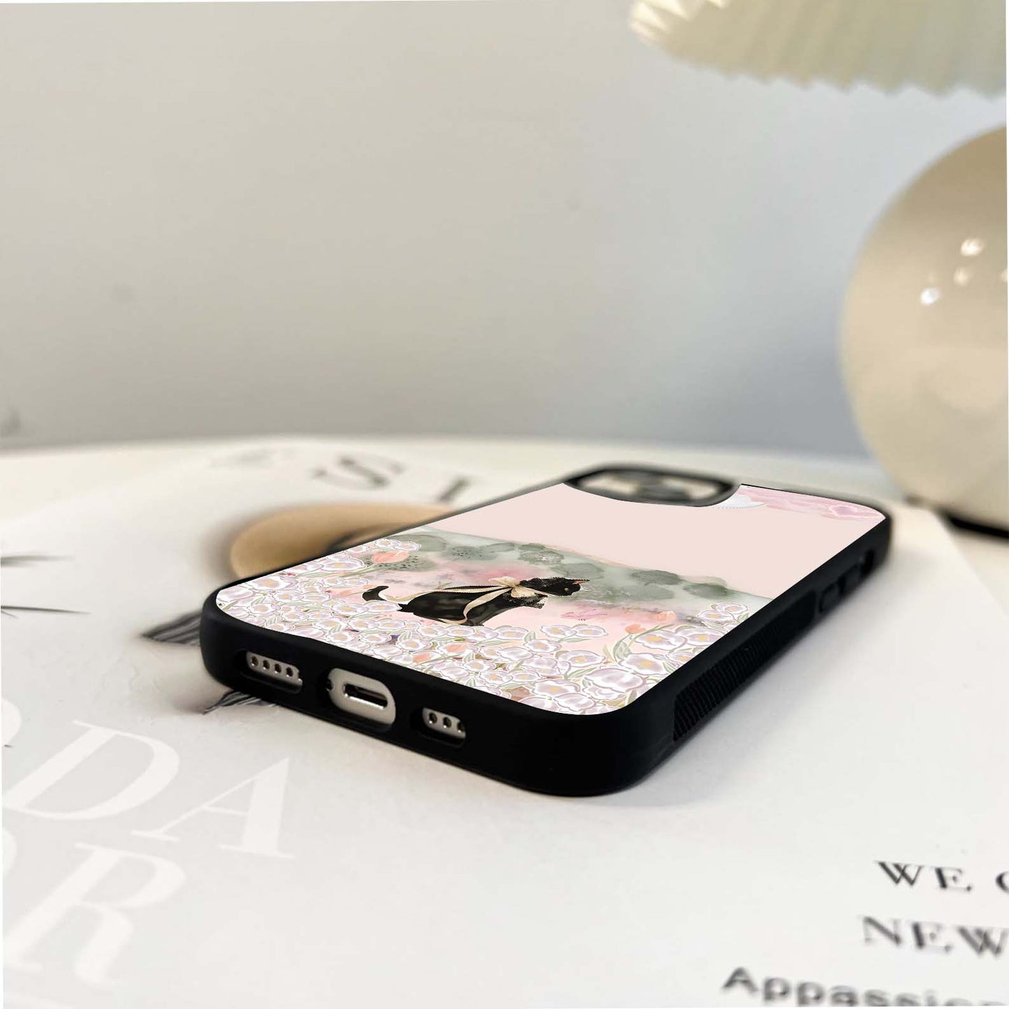 Cat Moonlit Garden Glass Case