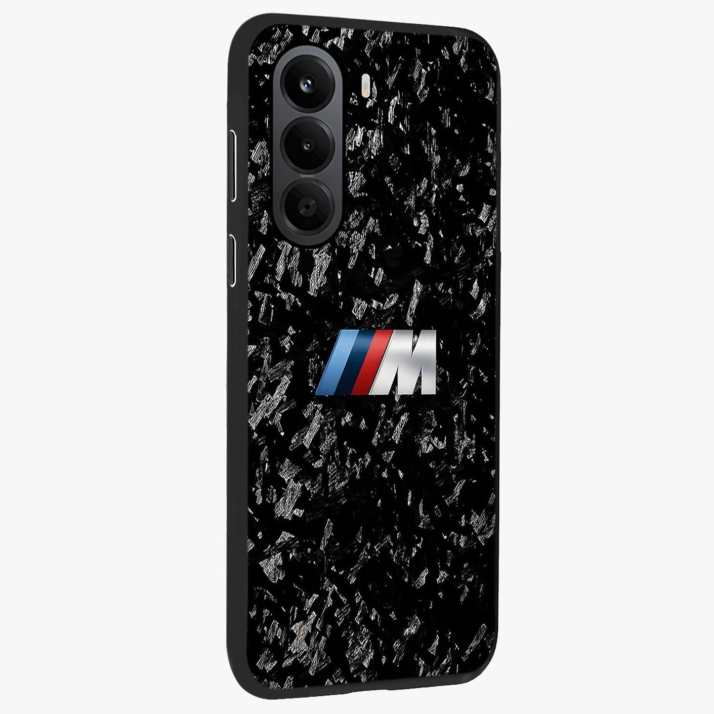 Carbon Speed Mark Glass Case upright view showcasing modern carbon speed graphic with bold automotive theme.