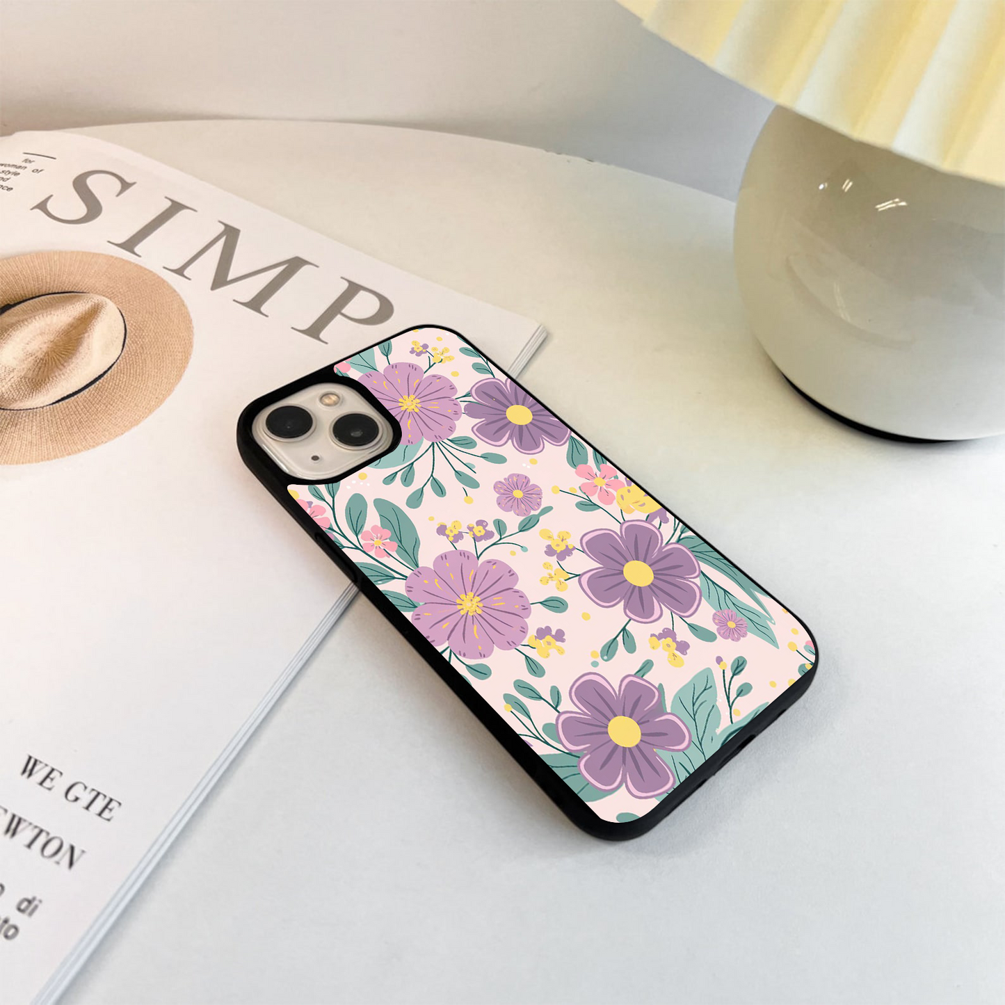 Lavender Blossom Bliss Glass Case