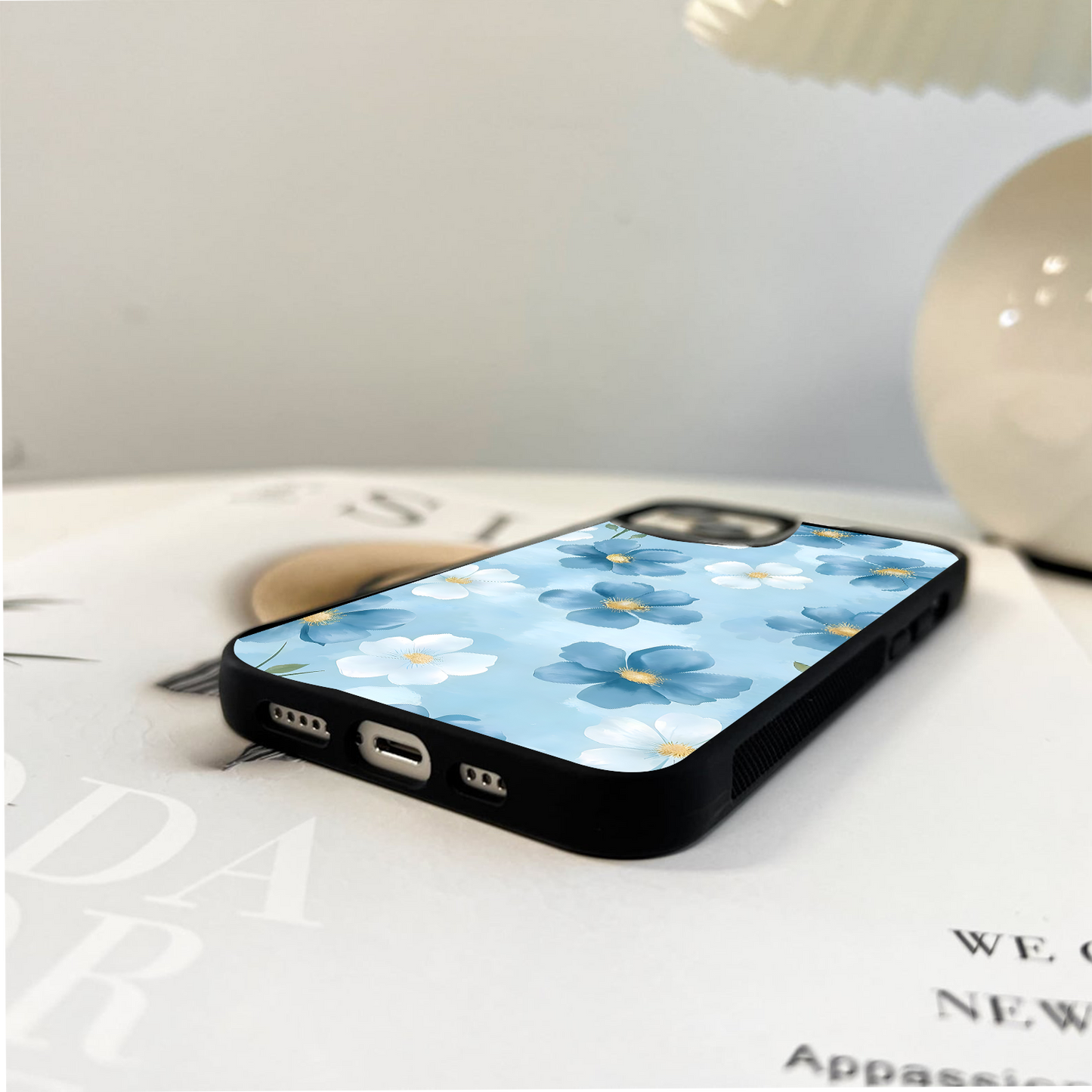 Blue Blossom Breeze Glass Case