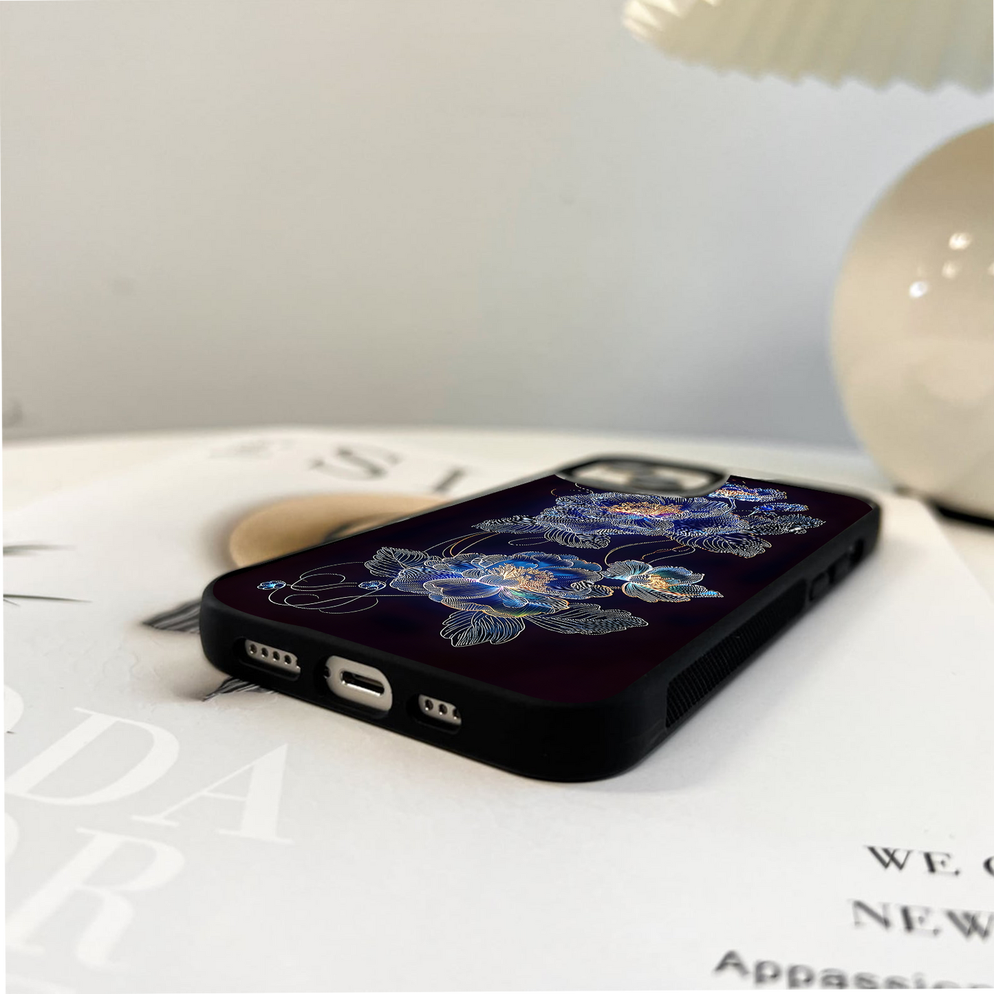 Neon Floral Glow Glass Case