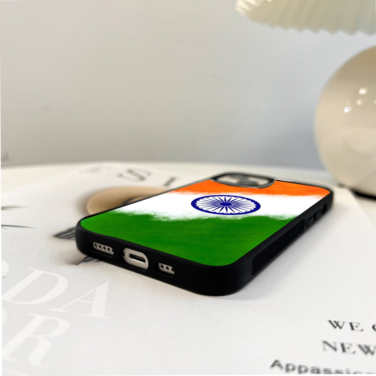 Indian Flag Tricolor Glass Case