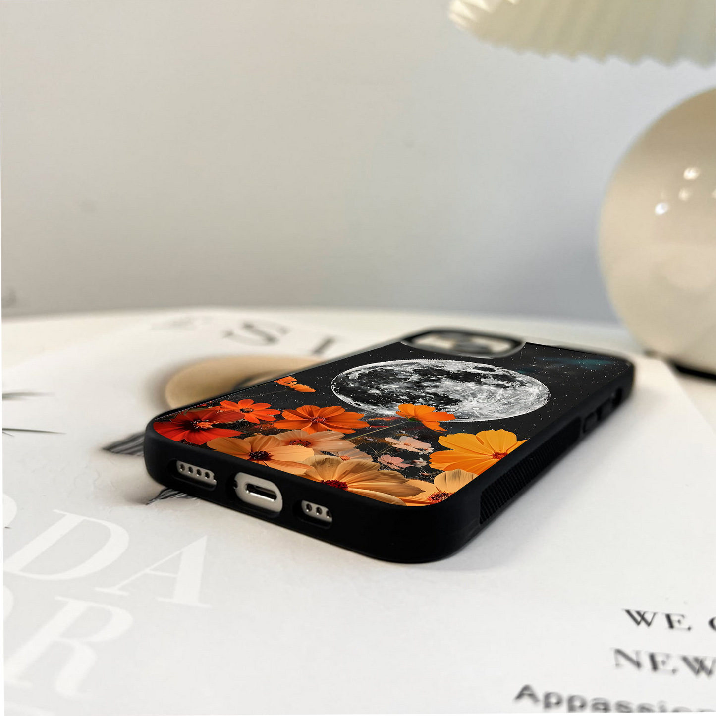 Moonlit Floral Sky Glass Case