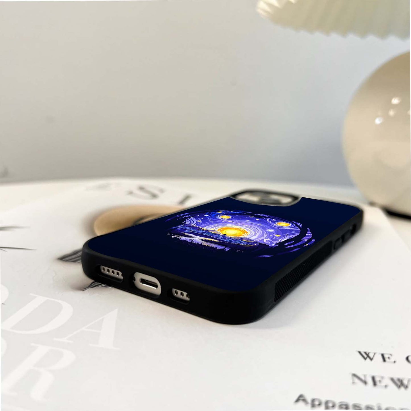 Starry Purple Village Glass Case