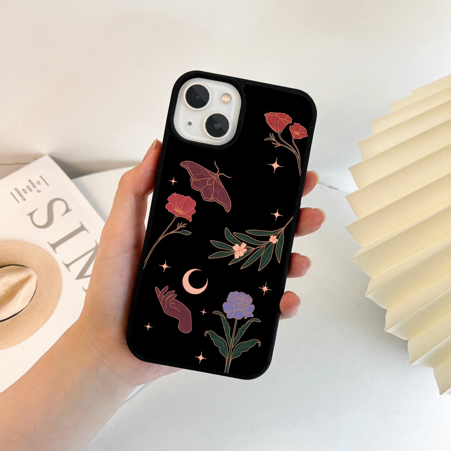 Moonlit Floral Dreams Glass Case