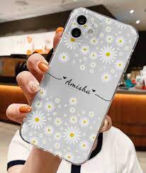 Custom Name with Flower Soft Clear Silicon Case Cover