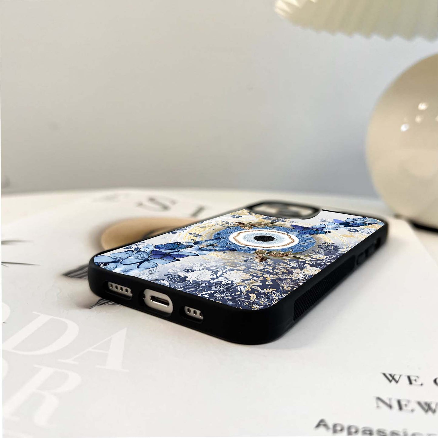 Floral Evil Eye Glass Case